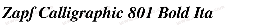 Zapf Calligraphic 801 Bold Italic BT字体转换